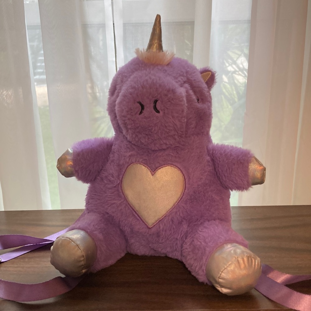 Purple unicorn mini backpack